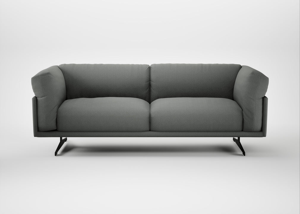 Novara 3 Seater Sofa Boucle Steel / Black