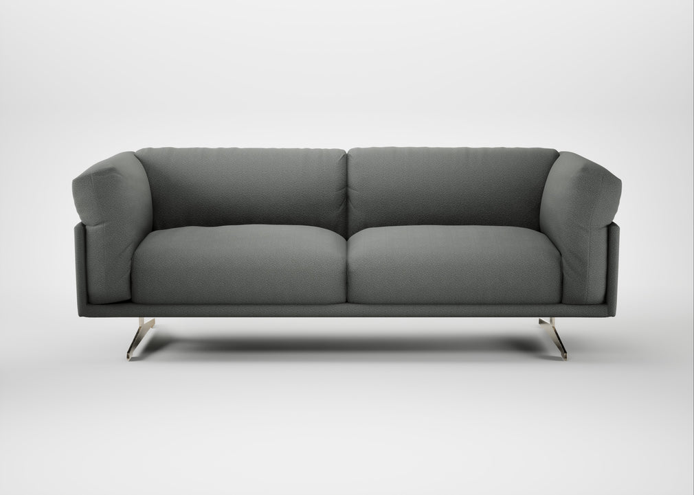 Novara 3 Seater Sofa Boucle Steel / Stainless Steel