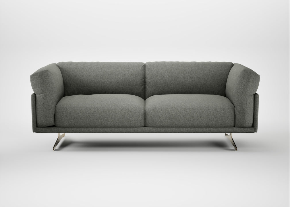 Novara 3 Seater Sofa Boucle Tweed Lapis / Stainless Steel