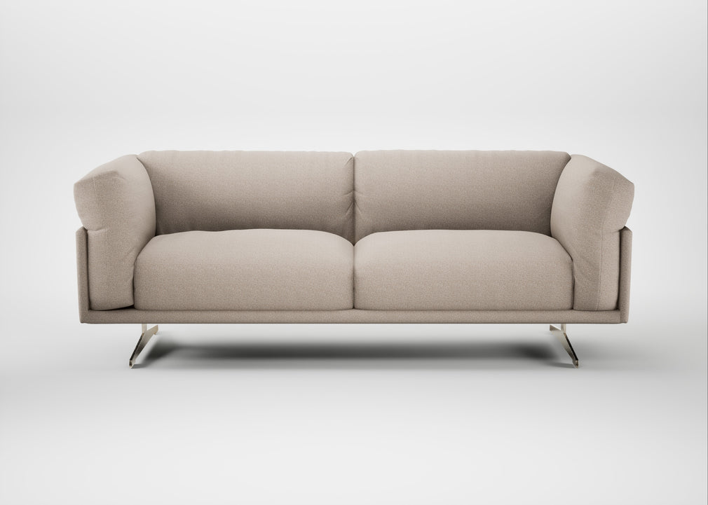Novara 3 Seater Sofa Boucle Tweed Pearl / Stainless Steel