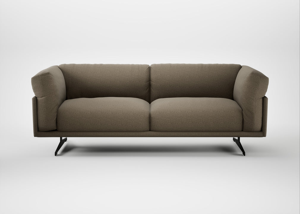 Novara 3 Seater Sofa Boucle Velvet Rocky / Black
