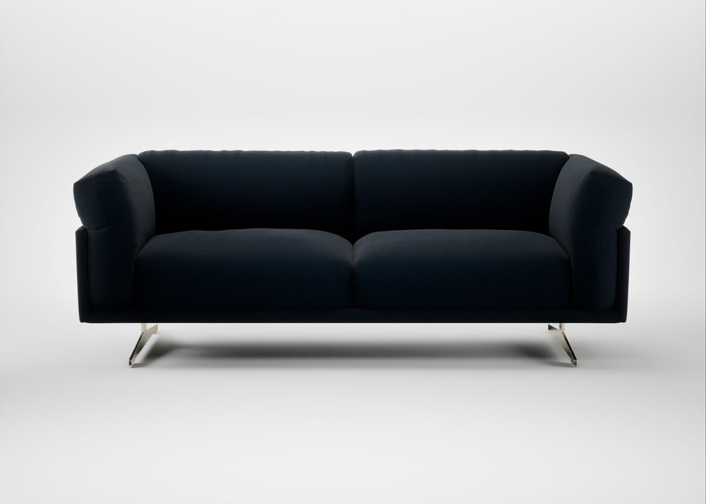 Novara 3 Seater Sofa Boucle Velvet Space / Stainless Steel
