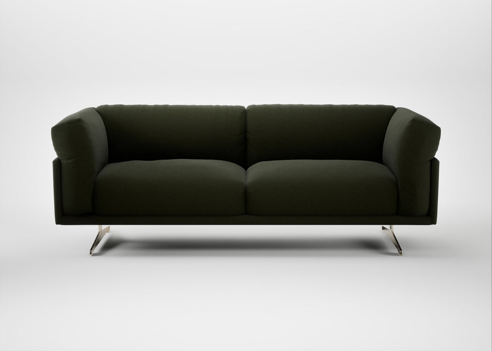 Novara 3 Seater Sofa Boucle Velvet Wilder / Stainless Steel