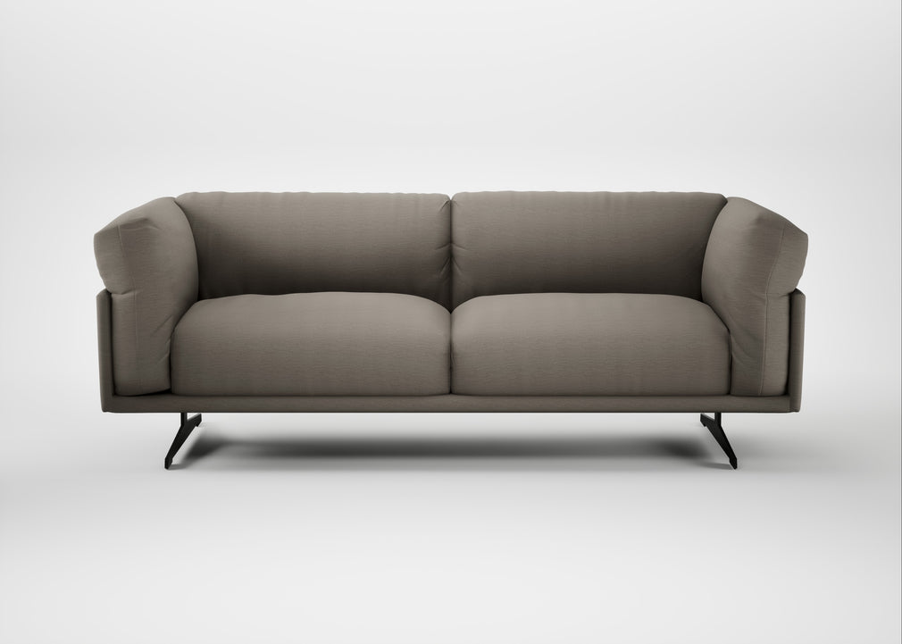 Novara 3 Seater Sofa Broad Weave Pebble / Black