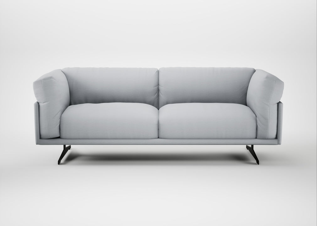 Novara 3 Seater Sofa Broad Weave Tin / Black