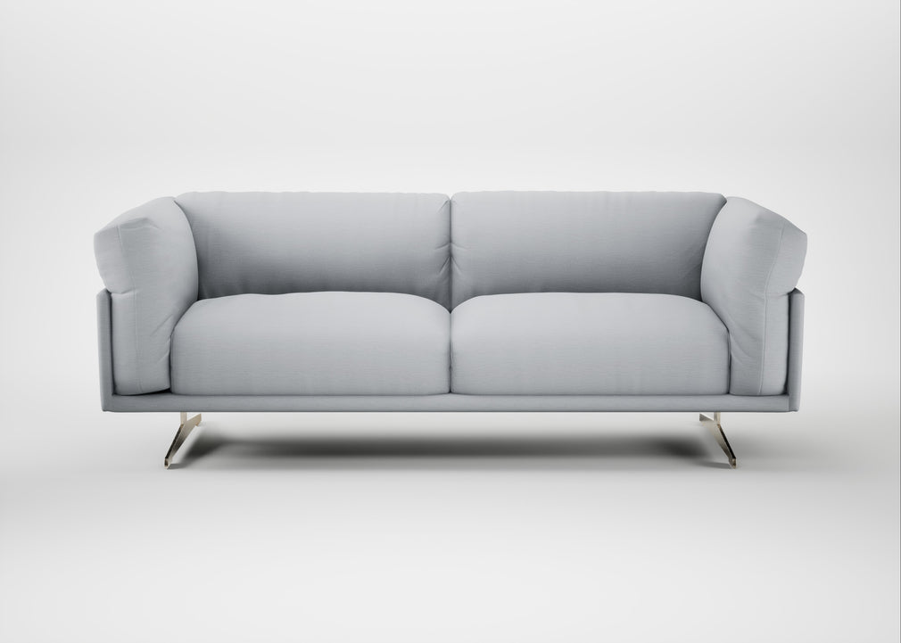 Novara 3 Seater Sofa Broad Weave Tin / Stainless Steel