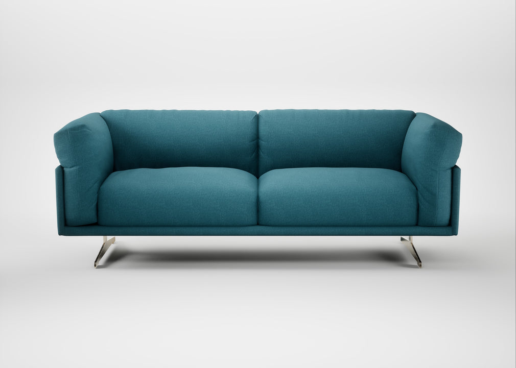 Novara 3 Seater Sofa Brushed Cotton Cadet / Stainless Steel