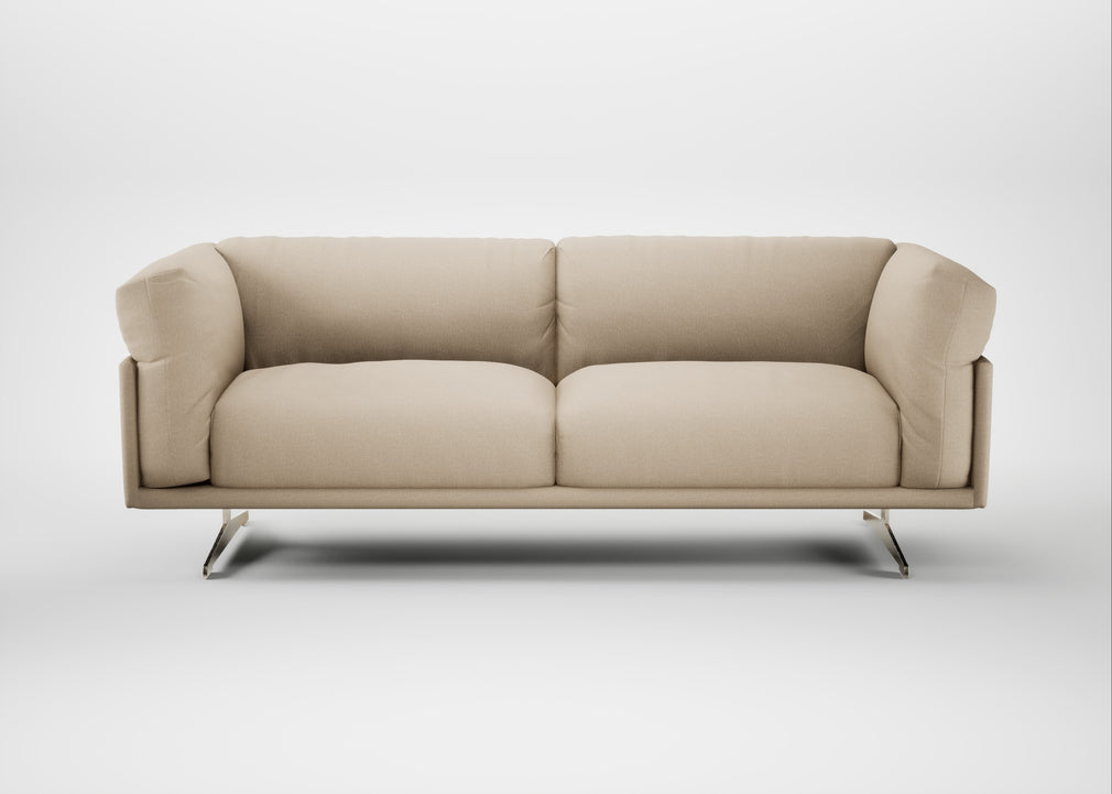 Novara 3 Seater Sofa Brushed Cotton Oat / Stainless Steel