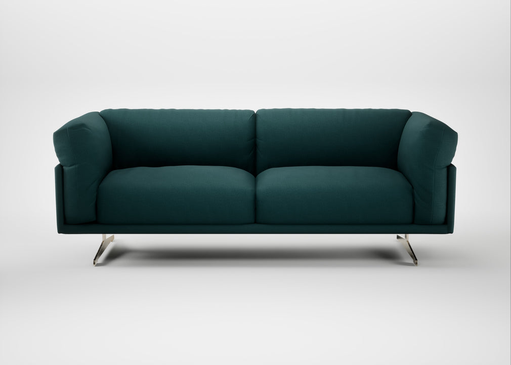 Novara 3 Seater Sofa Brushed Cotton Pine / Stainless Steel