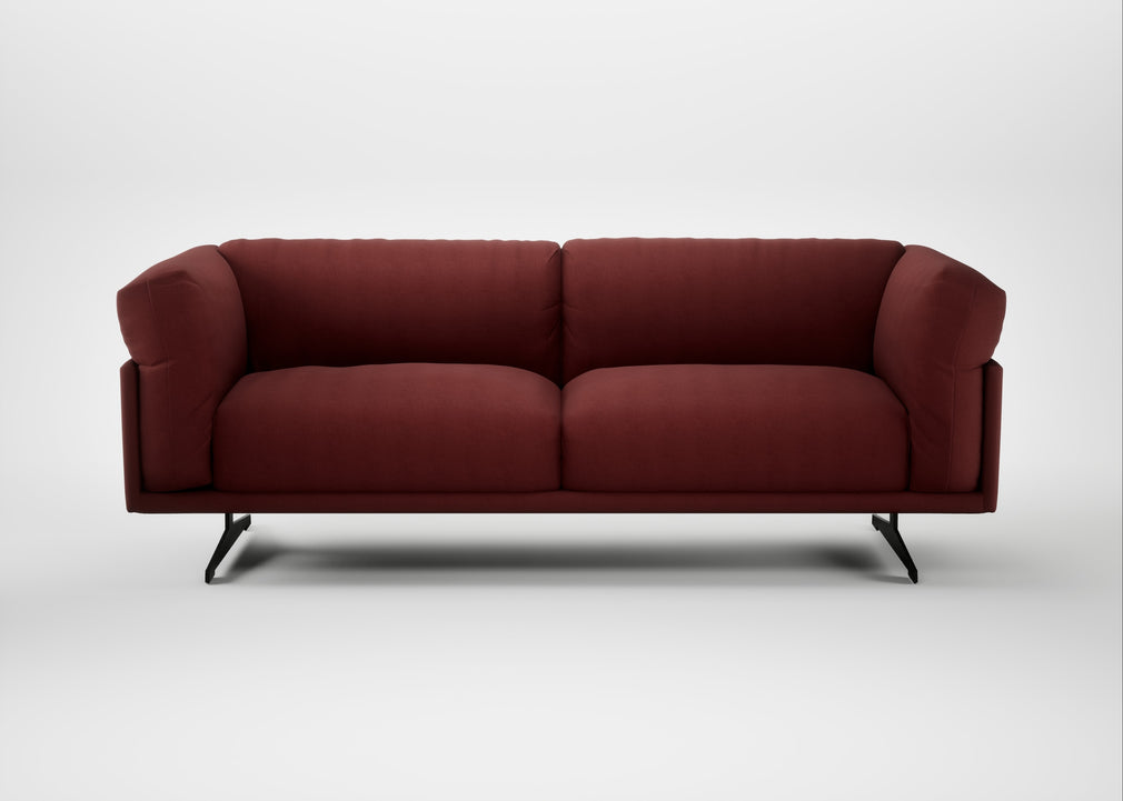 Novara 3 Seater Sofa Capelo Linen-Cotton Etruscan Red / Black