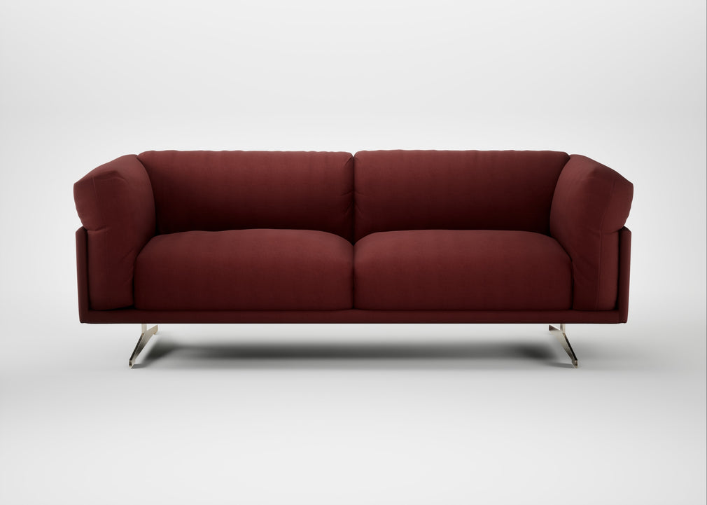Novara 3 Seater Sofa Capelo Linen-Cotton Etruscan Red / Stainless Steel
