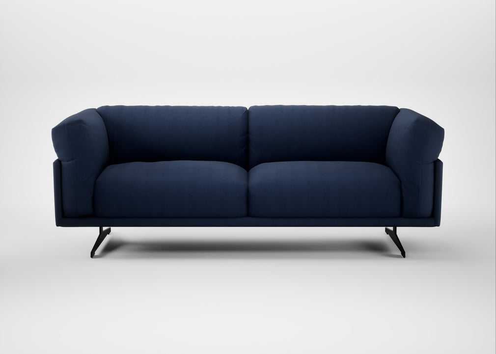 Novara 3 Seater Sofa Capelo Linen-Cotton Inkspot / Black