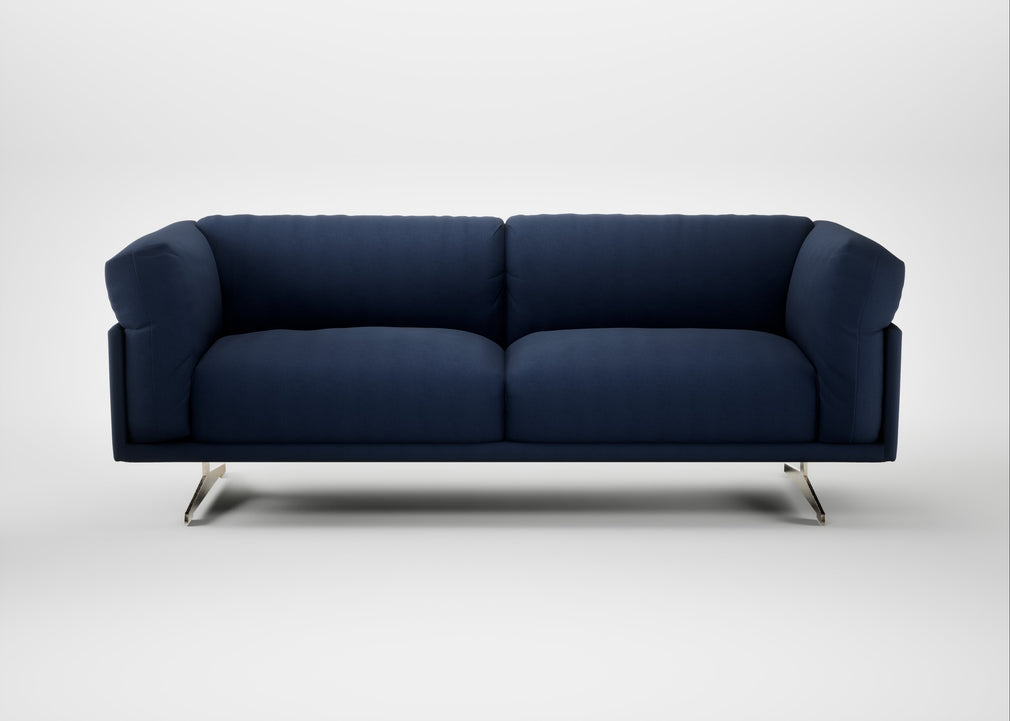 Novara 3 Seater Sofa Capelo Linen-Cotton Inkspot / Stainless Steel