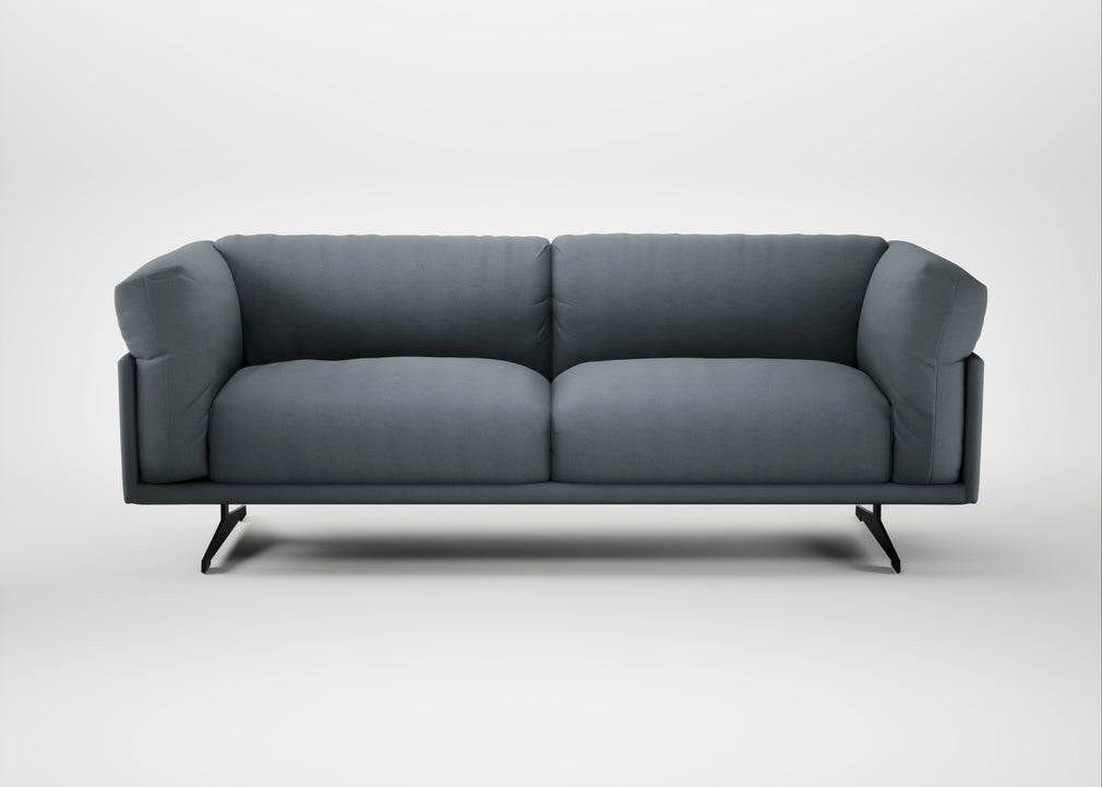 Novara 3 Seater Sofa Capelo Linen-Cotton Mineral / Black