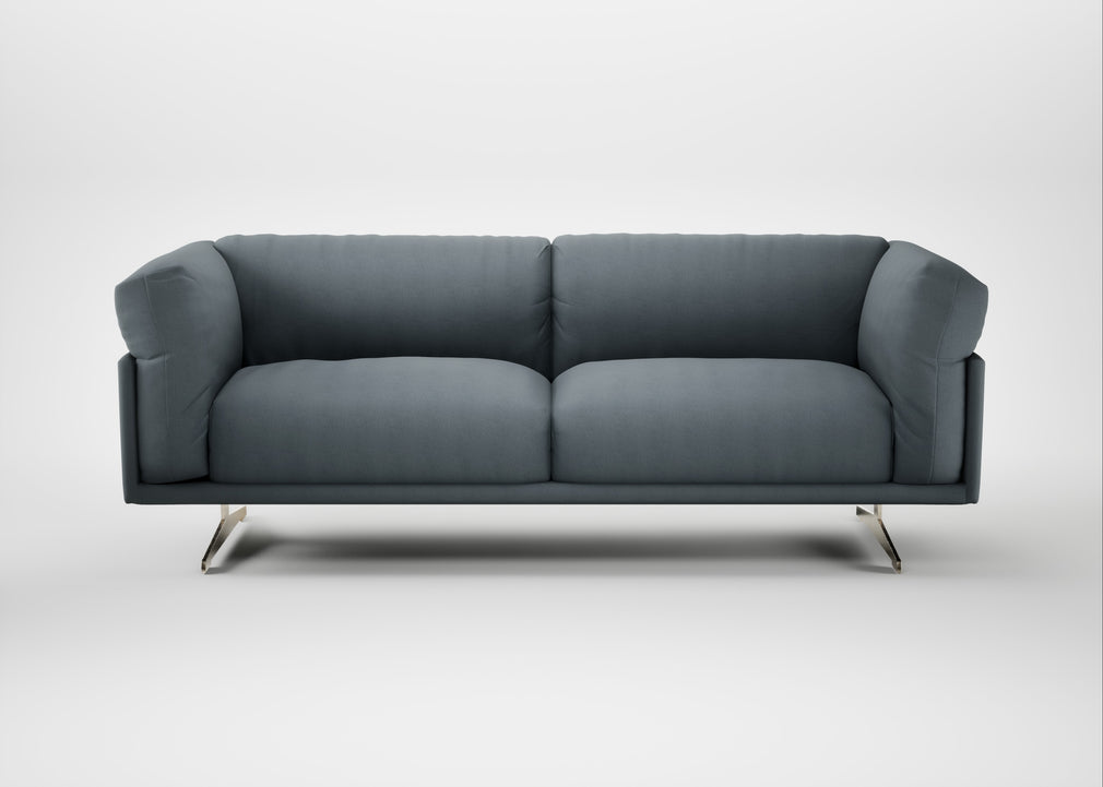 Novara 3 Seater Sofa Capelo Linen-Cotton Mineral / Stainless Steel