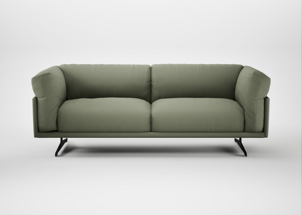 Novara 3 Seater Sofa Capelo Linen-Cotton Sage / Black