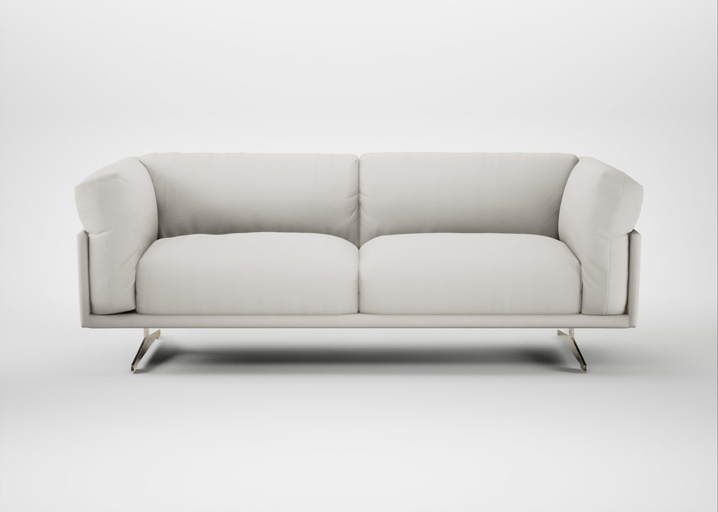 Novara 3 Seater Sofa Capelo Linen-Cotton Sea Salt / Stainless Steel