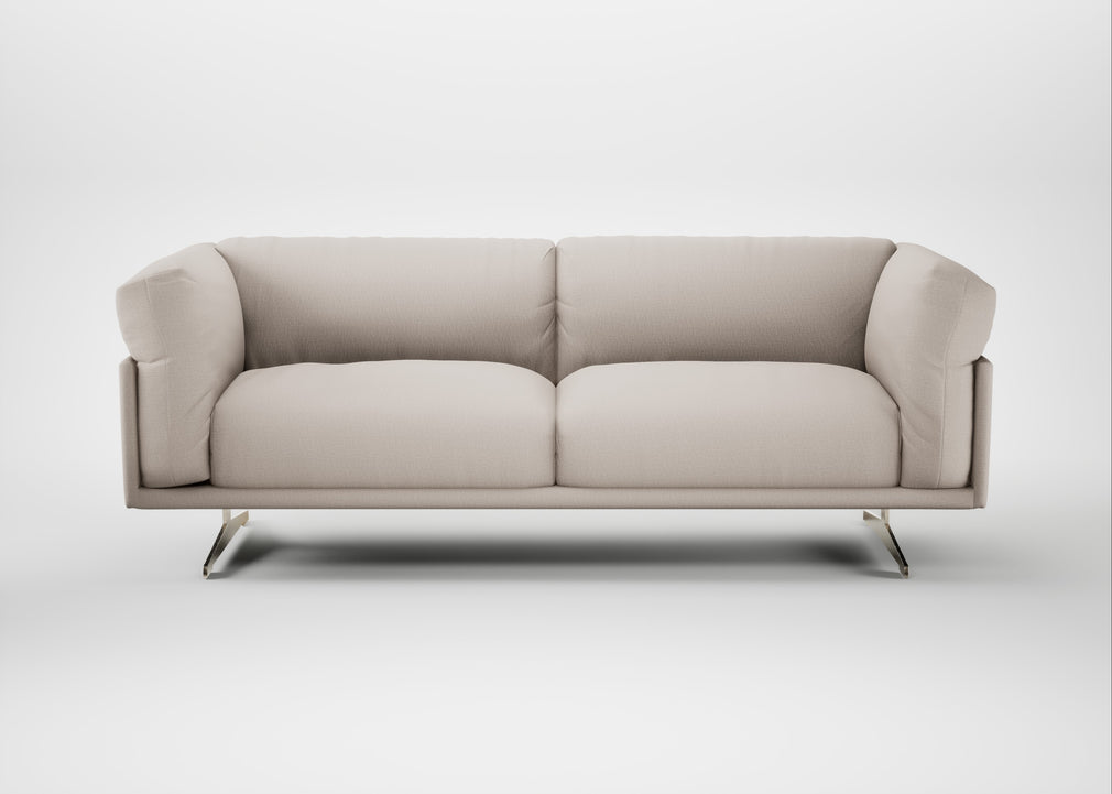 Novara 3 Seater Sofa Capelo Linen-Cotton Sesame / Stainless Steel
