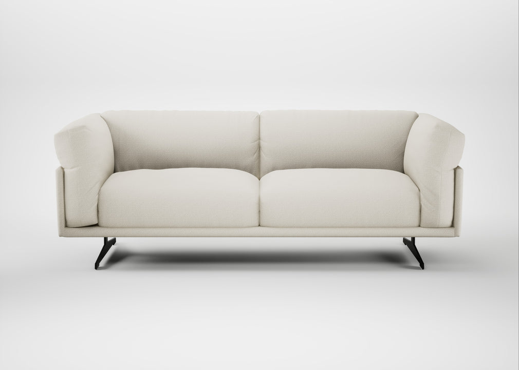 Novara 3 Seater Sofa Chunky Boucle Ecru / Black
