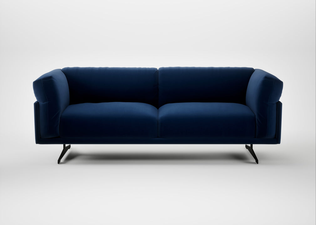 Novara 3 Seater Sofa Cotton Velvet Midnight / Black
