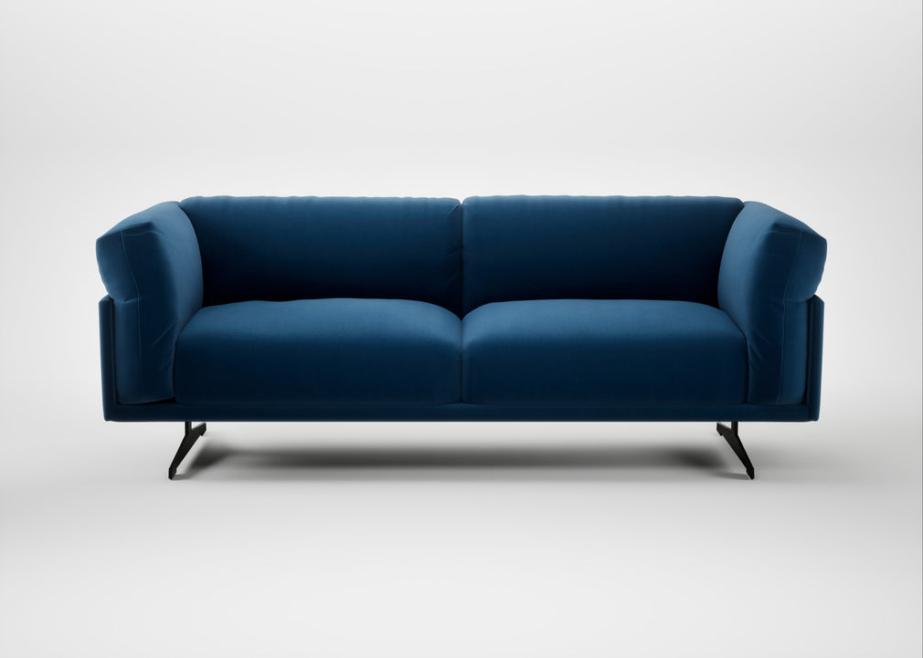 Novara 3 Seater Sofa Cotton Velvet Petrol / Black