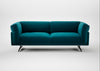 Novara 3 Seater Sofa Cotton Velvet Teal / Black