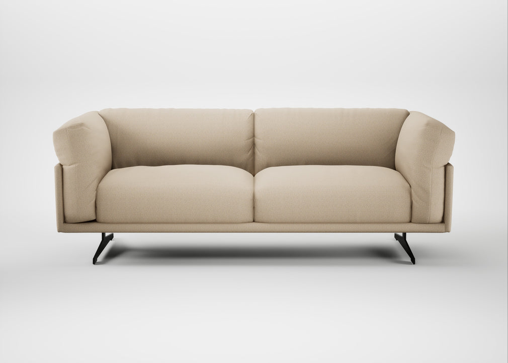 Novara 3 Seater Sofa Loop Twill Fossil / Black