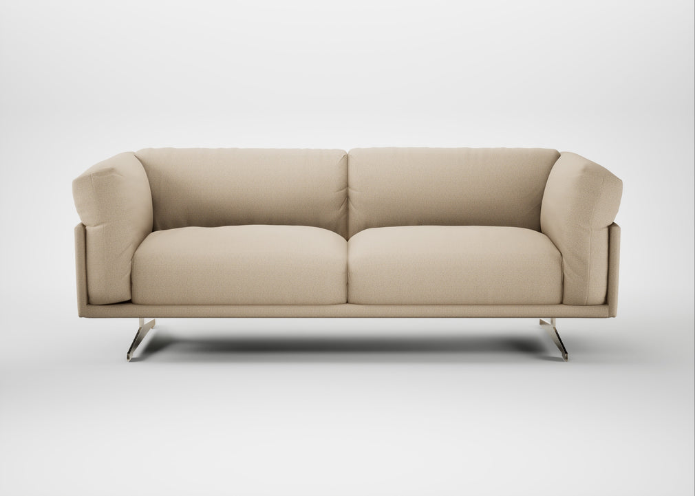 Novara 3 Seater Sofa Loop Twill Fossil / Stainless Steel