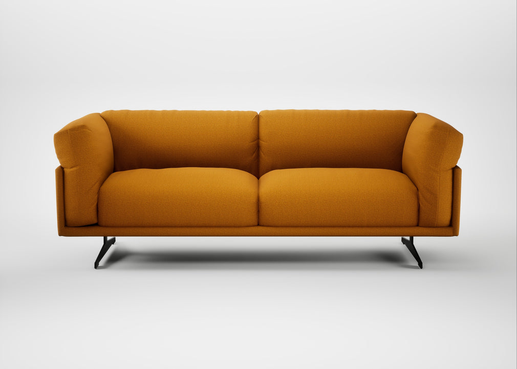 Novara 3 Seater Sofa Loop Twill Ochre / Black