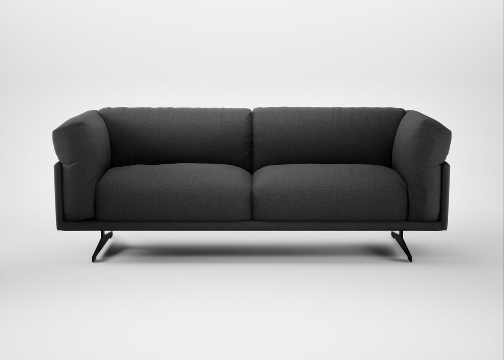Novara 3 Seater Sofa Melton Wool Granite / Black
