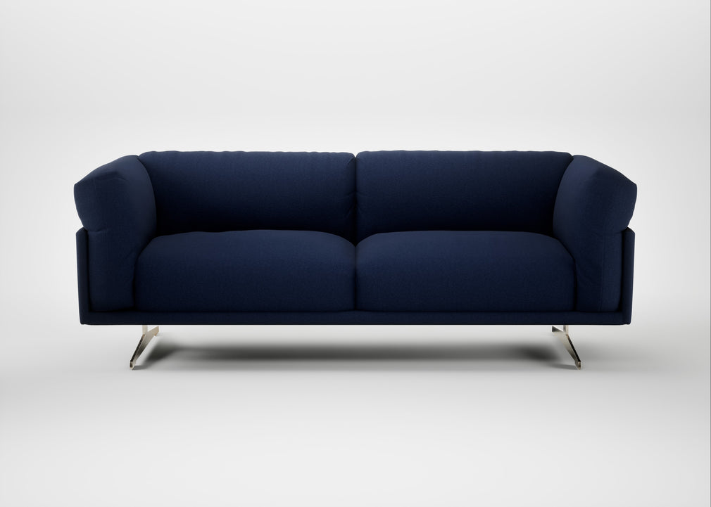 Novara 3 Seater Sofa Melton Wool New Navy / Stainless Steel
