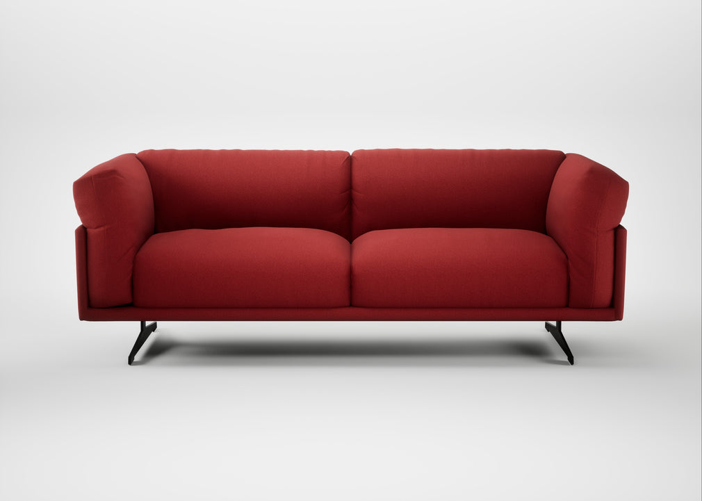 Novara 3 Seater Sofa Melton Wool Red Oxide / Black