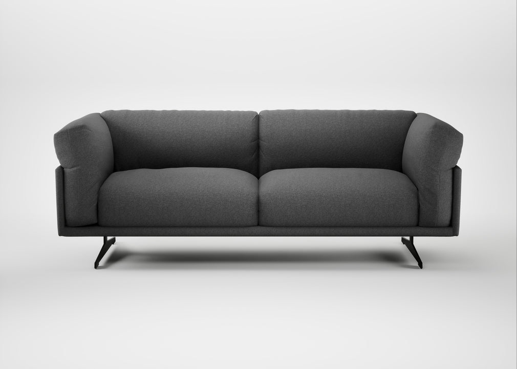 Novara 3 Seater Sofa Melton Wool Shale / Black