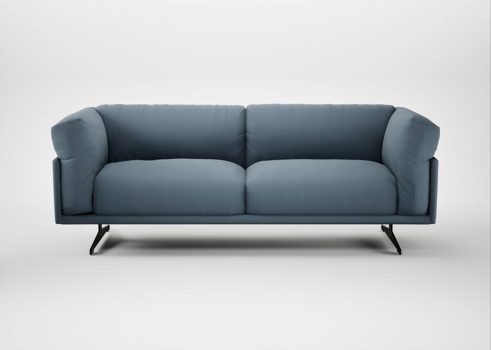 Novara 3 Seater Sofa Smart Cotton Linen Celestial / Black