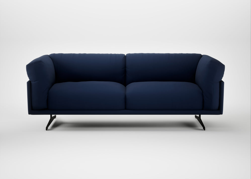 Novara 3 Seater Sofa Smart Cotton Linen Indigo / Black