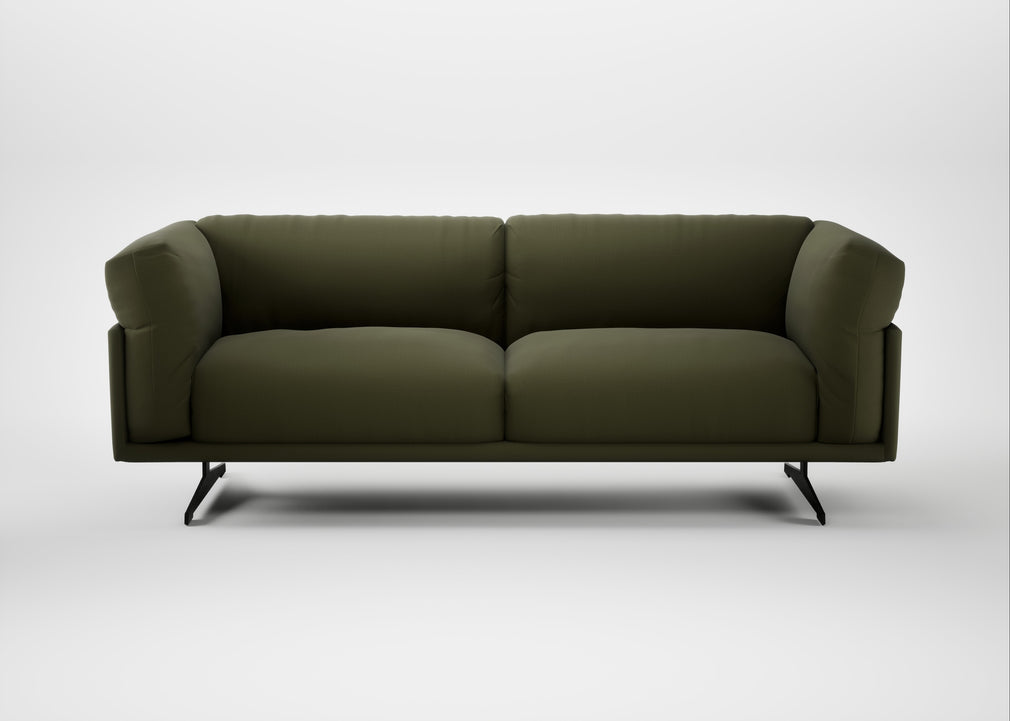 Novara 3 Seater Sofa Smart Cotton Linen Myrtle / Black