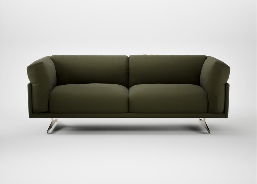 Novara 3 Seater Sofa Smart Cotton Linen Myrtle / Stainless Steel