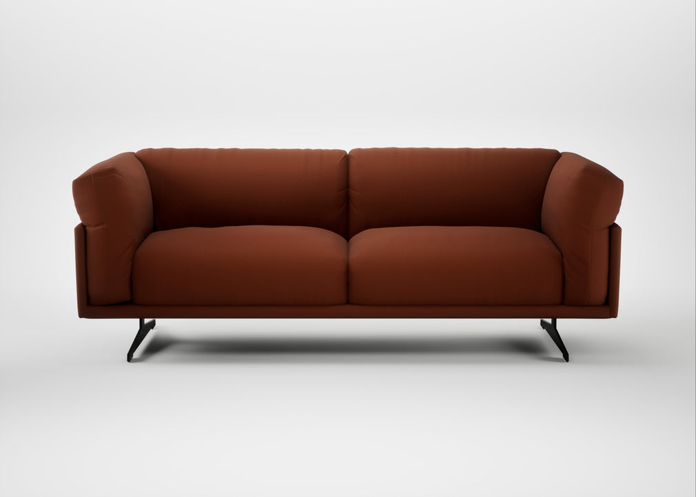 Novara 3 Seater Sofa Smart Cotton Linen Rust / Black