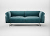 Novara 3 Seater Sofa Smart Luxe Velvet Airforce Blue / Stainless Steel