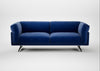 Novara 3 Seater Sofa Smart Luxe Velvet Azure / Black