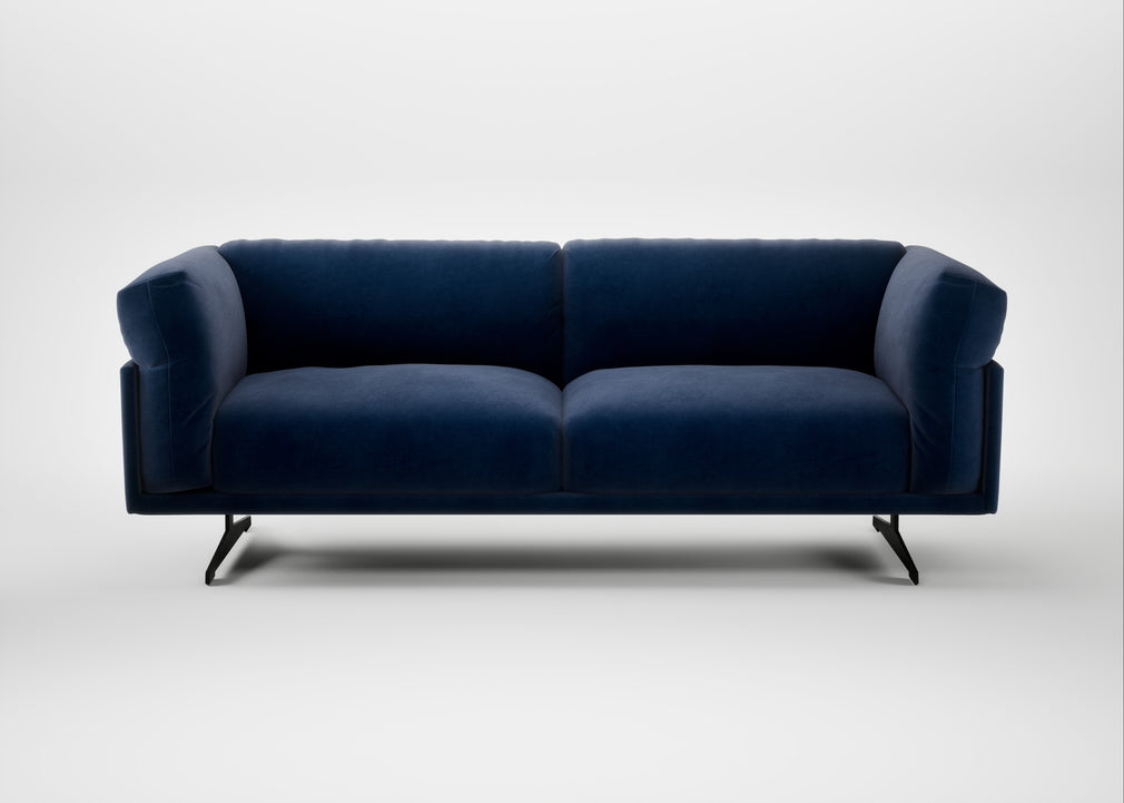 Novara 3 Seater Sofa Smart Luxe Velvet Midnight / Black
