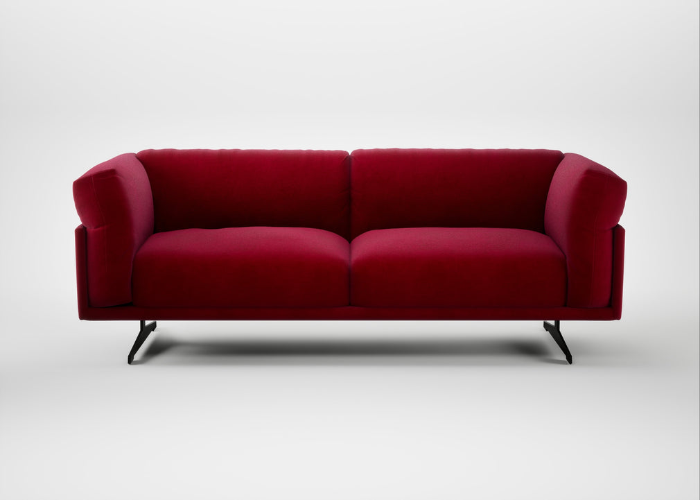 Novara 3 Seater Sofa Smart Luxe Velvet Mulberry / Black