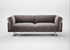 Novara 3 Seater Sofa Smart Luxe Velvet Mushroom / Stainless Steel