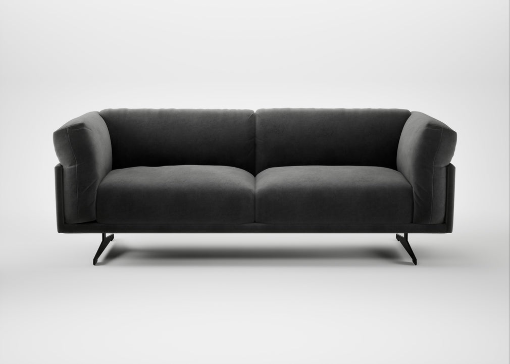 Novara 3 Seater Sofa Smart Luxe Velvet Nickel / Black