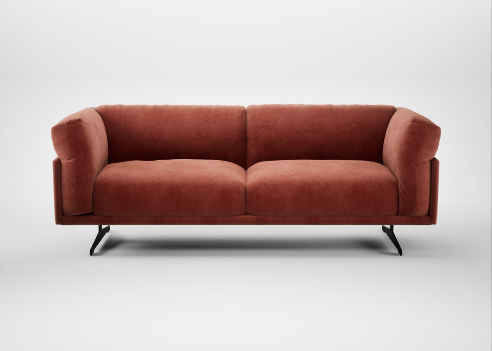 Novara 3 Seater Sofa Smart Luxe Velvet Tawny / Black