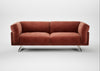 Novara 3 Seater Sofa Smart Luxe Velvet Tawny / Stainless Steel