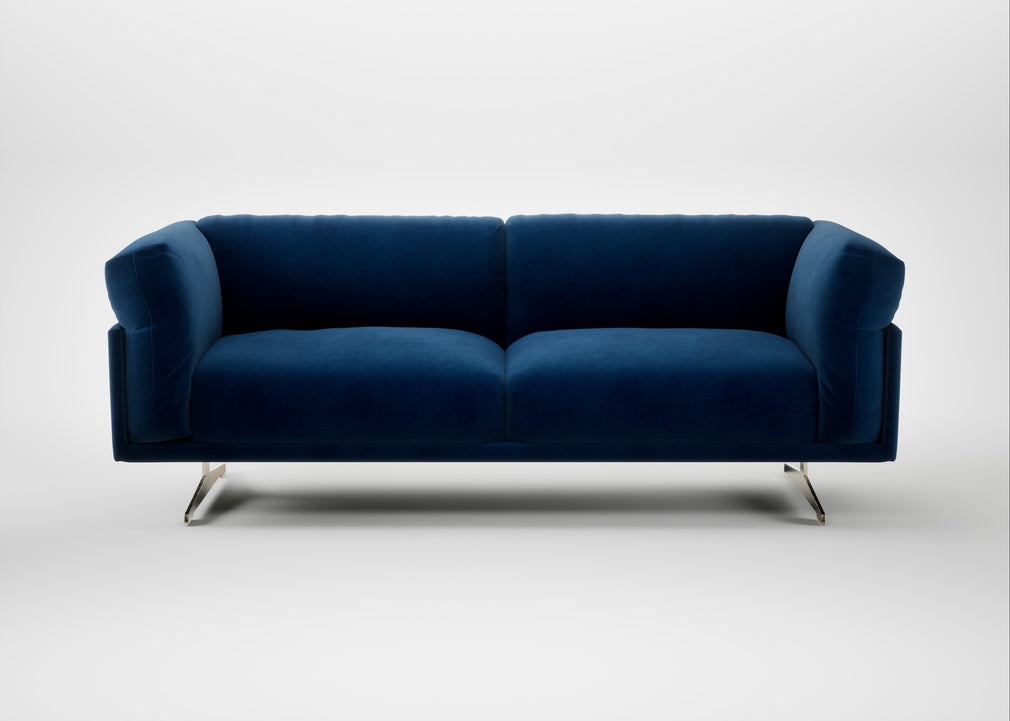 Novara 3 Seater Sofa Smart Velvet Dusk / Stainless Steel
