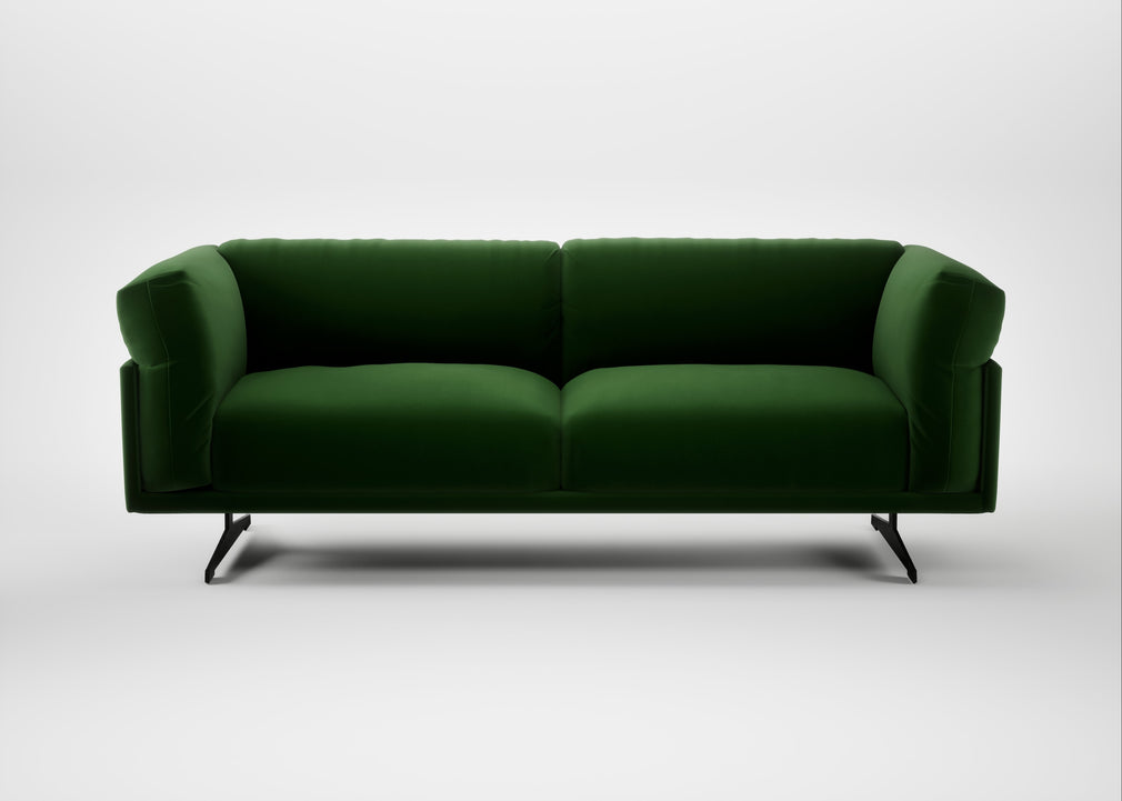 Novara 3 Seater Sofa Smart Velvet Forest / Black