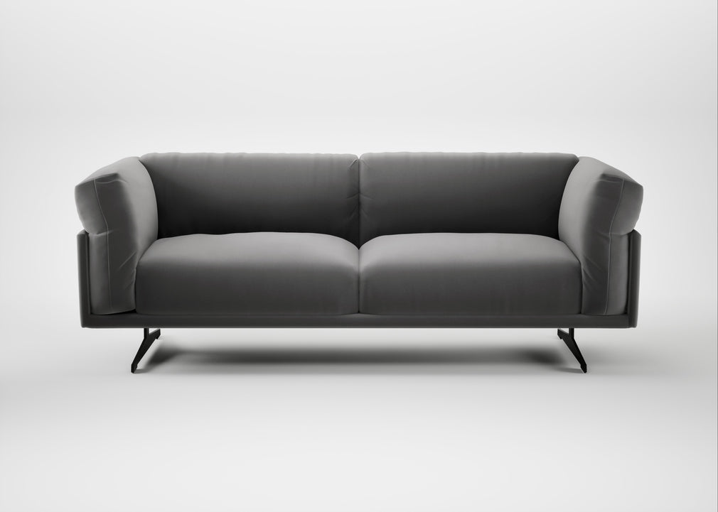 Novara 3 Seater Sofa Smart Velvet Mercury / Black