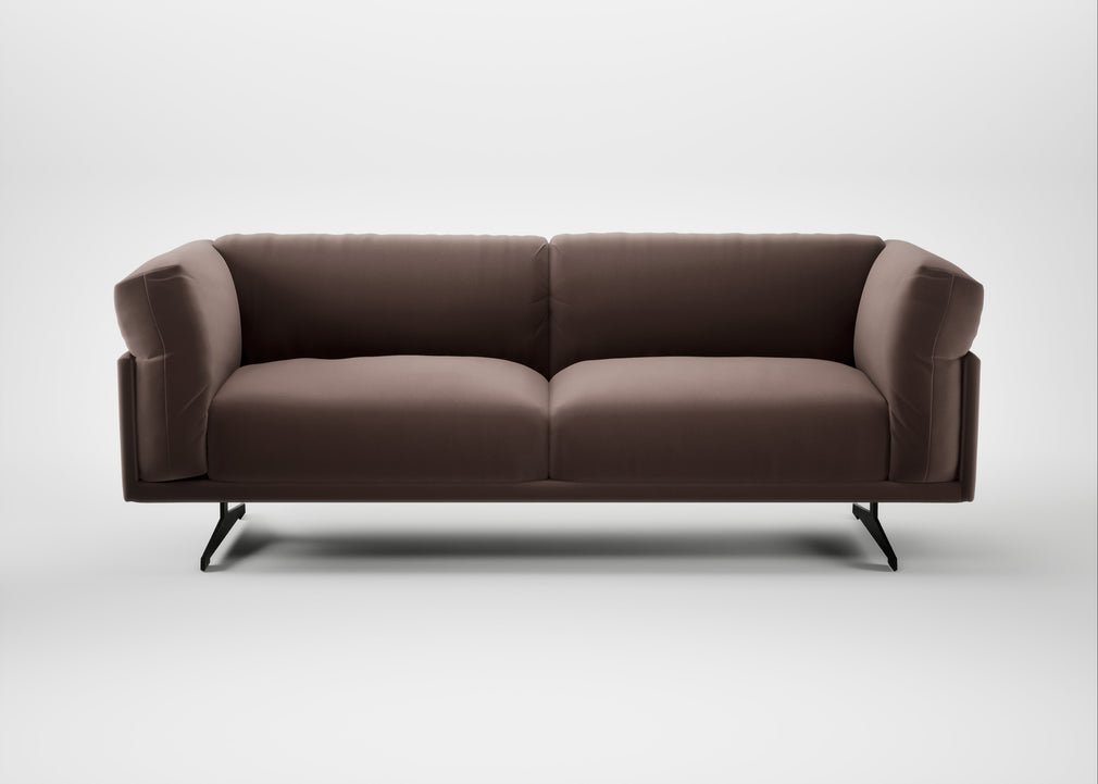 Novara 3 Seater Sofa Smart Velvet Mouse / Black
